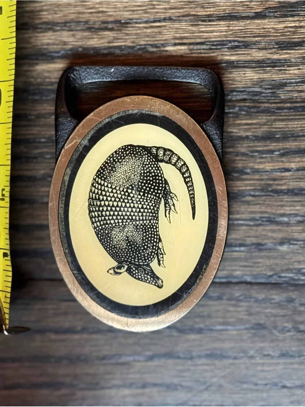 Yellow Armadillo Oval Belt Buckle - Unbranded